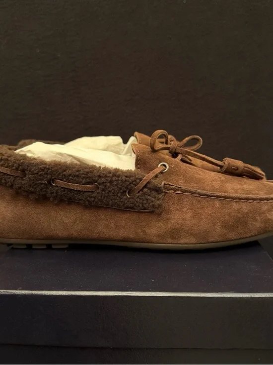 Ralph Lauren Purple Label Harold Tassel Shearling Eng Brown Mens Size 8D - Picture 3 of 10